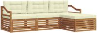 vidaXL - Acacia Houten Loungeset - 4-delig - Natuurlijk en Crème