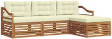 vidaXL - Acacia Houten Loungeset - 4-delig - Natuurlijk en Crème