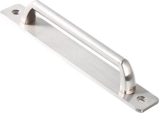 Schuifdeurgreep zilver 18cm - Hoexs - Zink/Verzinkt staal - incl. schroeven