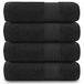 Gaveno Cavailia Fade Resistant Badset, 700 GSM Premium Kwaliteit Extra Absorberend 100% Katoen Badhanddoek, Egyptisch, Zwart, 4PK Hand