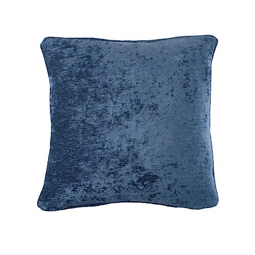 Curtina Curtina - Getextureerde Chenille - Gevuld Kussen met textuur - 43 x 43cm in Navy