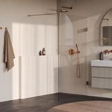 Brauer Void - Inloopdouche - Helder Glas - 120 x 200 cm - incl. Glascoating - PVD Koper Geborsteld