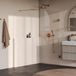 Brauer Void - Inloopdouche - Helder Glas - 120 x 200 cm - incl. Glascoating - PVD Koper Geborsteld