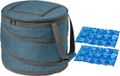 Merkloos Opvouwbare koeltas blauw/grijs met 2 stuks flexibele koelelementen 15 liter