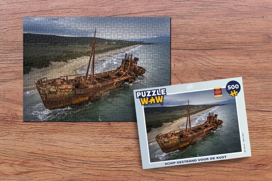 MuchoWow Puzzel Schip gestrand voor de kust - Legpuzzel - Puzzel 500 stukjes