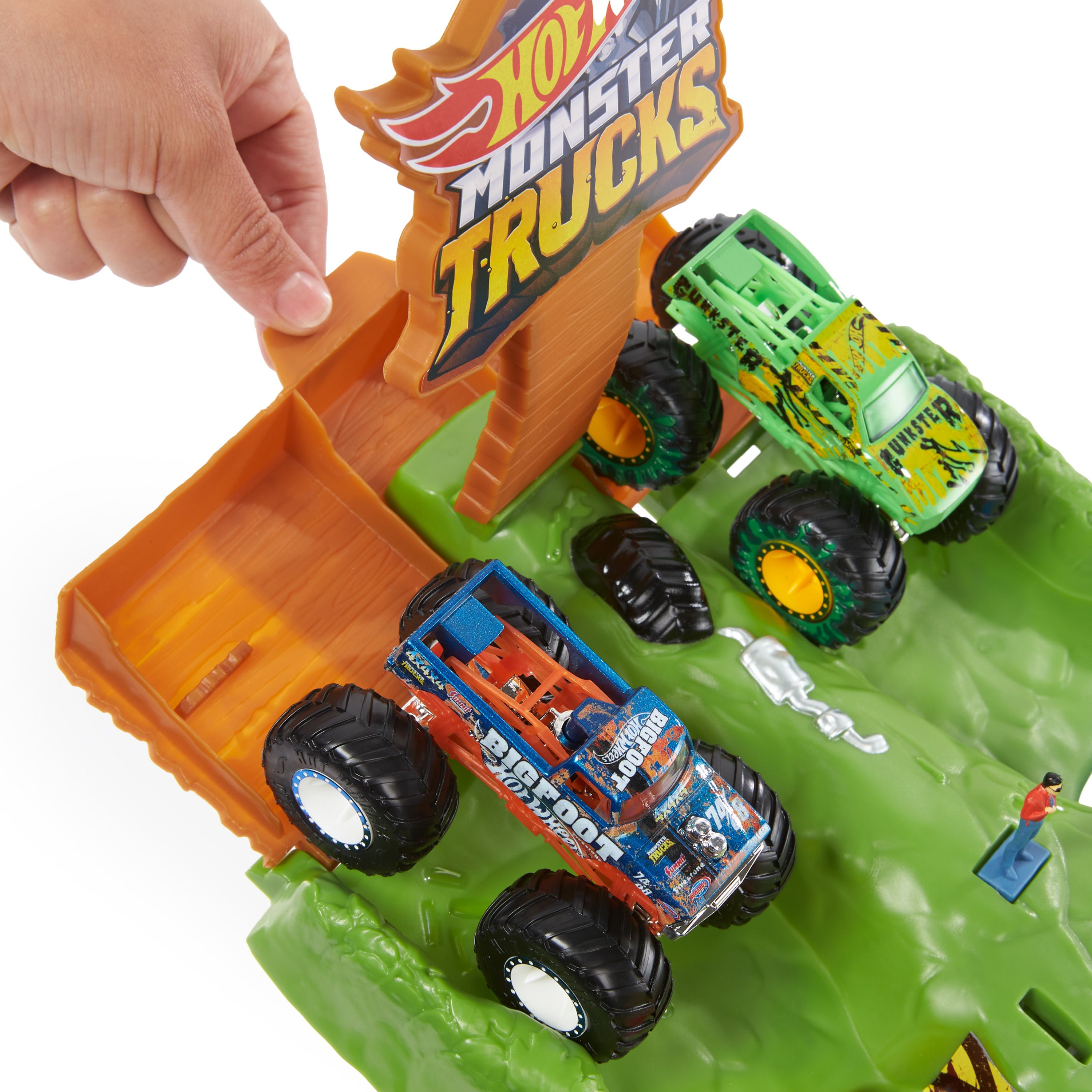Hot Wheels Monster Trucks Slopend Circuit Speelset - Voertuig & Circuitset - Vanaf 4 Jaar