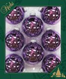Krebs Glas Lauscha Gmbh 16x stuks glazen kerstballen 7 cm amethist paars glans