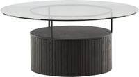 Hioshop Bovall salontafel Ø90cm zwart, glas