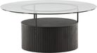 Hioshop Bovall salontafel Ø90cm zwart, glas