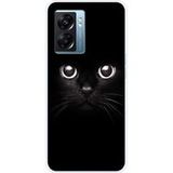 Oppo Bedrukt siliconen hoesje compatibel met Oppo A77 5G, Oppo A57 4G, Oppo A57 5G Yeux de chat