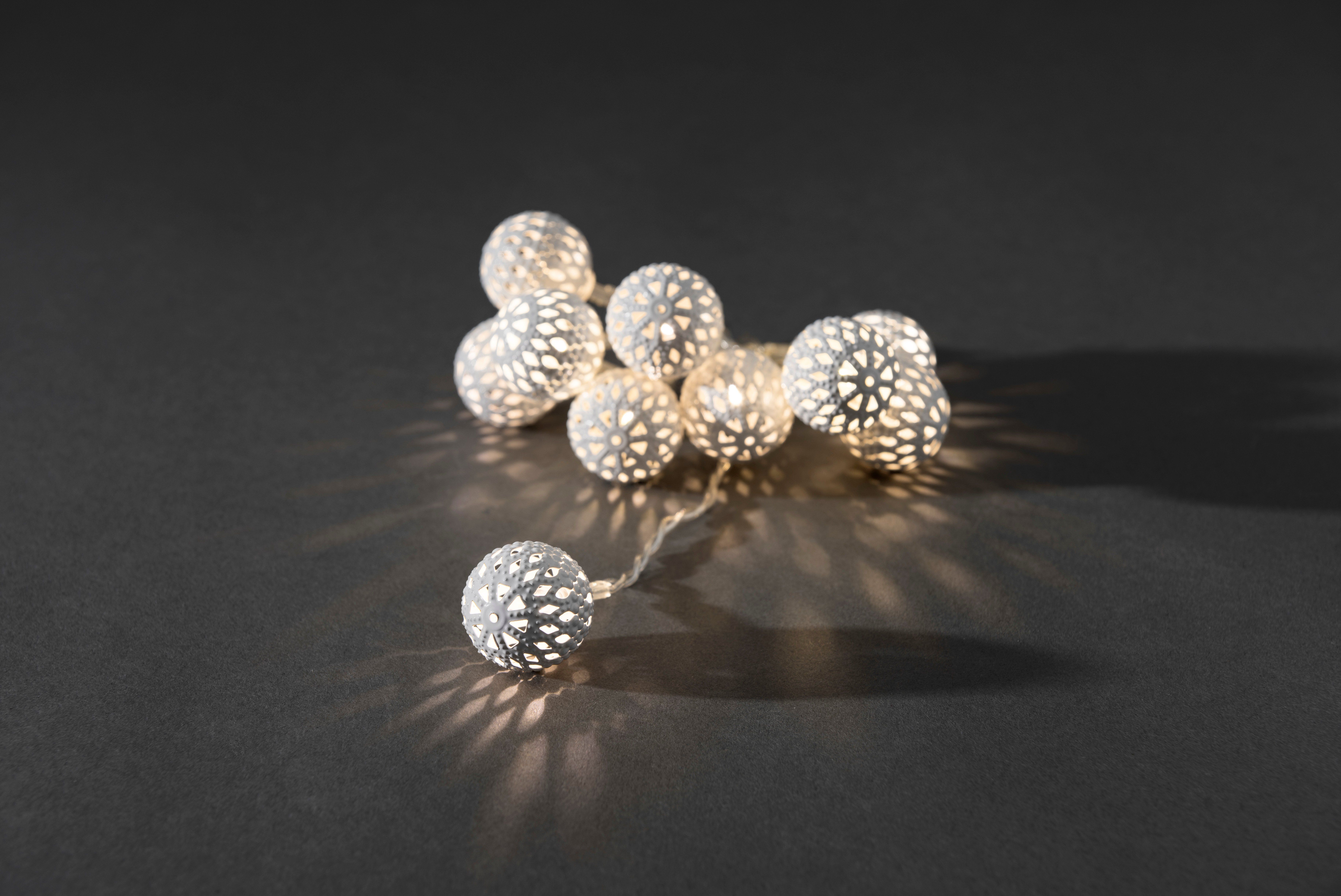 KONSTSMIDE 3188 103 LED Lichtsnoer Met Metalen Balletjes - Batterij - Kerstverlichting