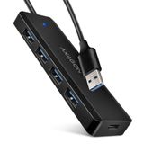 Axagon HUE-C1A USB-hub 4 + 1 poorten USB-A 3.0, USB-C USB 3.0 5 GBit/s Zwart