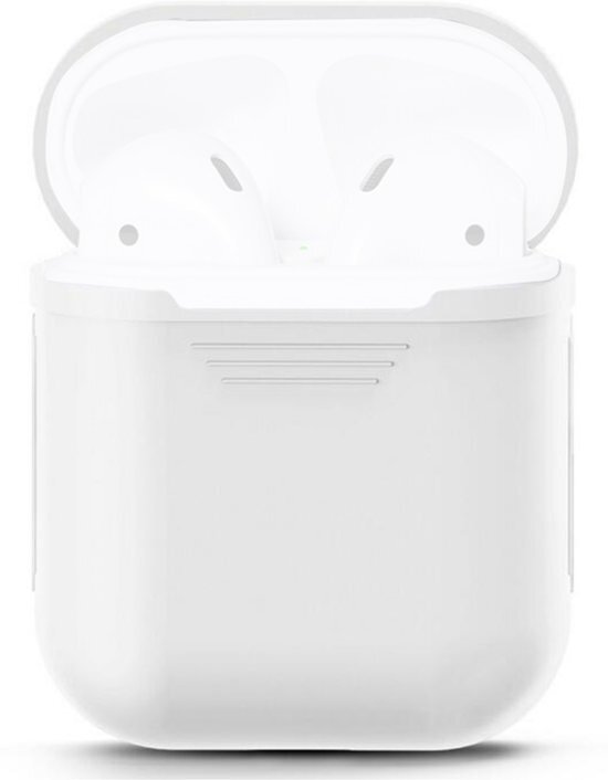 iPartsBuy Voor Apple AirPods draagbare draadloze Bluetooth koptelefoon siliconen beschermende doos iPhone Anti-lost Dropproof opbergtas oortelefoon dient te worden is niet Included White