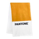 Pantone™ Sherpa sprei voor bank en bed, dubbellaags, zacht, behaaglijk, warm, wasbaar, ook als bankovertrek en fleecedeken voor eenpersoonsbed, 130 x 160 cm, zonnebloem