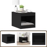 vidaXL Kattenbakkast Zwart Hout 47x59x42 cm