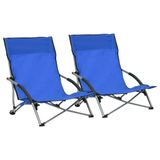 VidaXL Terras Oxford Tuinstoel, Staal, Blauw, 2 stuks