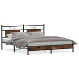 VidaXL Bedframe Gerookt Eiken 183x213 cm