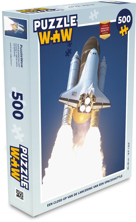 MuchoWow Puzzel Een close-up van de lancering van een spaceshuttle - Legpuzzel - Puzzel 500 stukjes - Sinterklaas cadeautjes - Sinterklaas voor grote kinderen