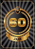 Bellatio Decorations Verjaardag deurposter - 60 jaar - goud - 59 x 42 cm