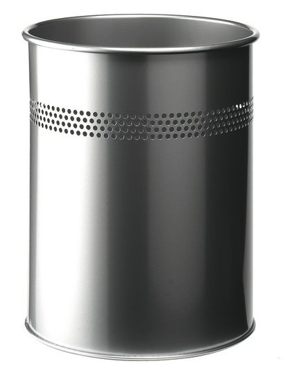 Durable Waste basket - 15 liter - Metallic - Round