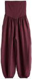 Next Dames Jersey Bandeau Jumpsuit met Ballonpijpen - Wijnrood