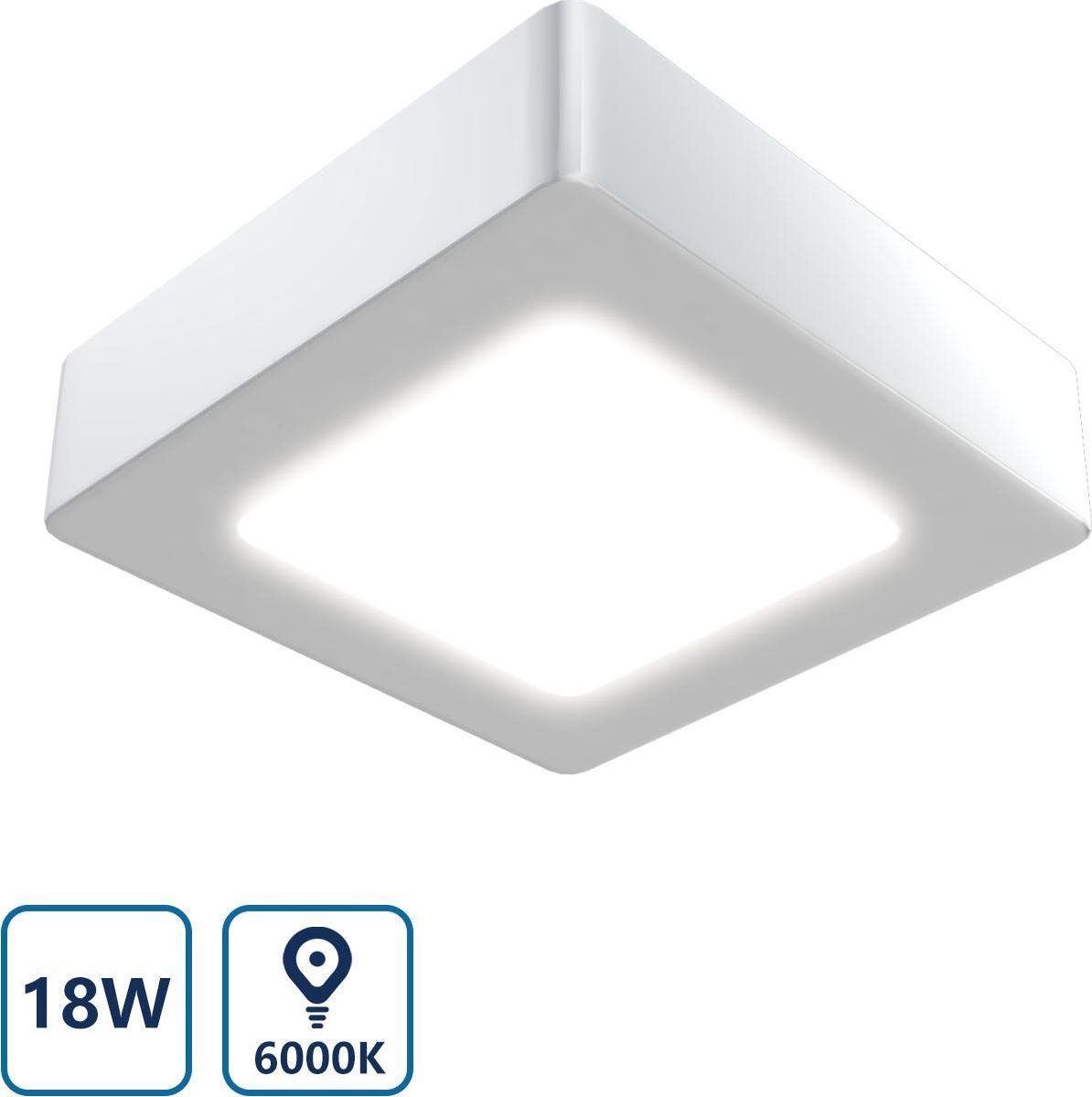 Aigostar LED Plafondlamp - 18W - 6000K - Vierkant