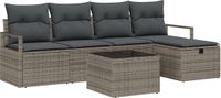 vidaXL Tuinbank Set 6-delig Grijs Polywood