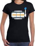 Bellatio Decorations Shoppartners Bv Fruitmachine boring/drunk / gokmachine saai/dronken fun t-shirt - zwart - dames - Feest outfit / kleding / shirt XS