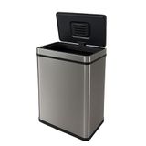 Well Home Afvalemmer, 50 l, metallic, roestvrij staal, met automatische sensor en geurfilter, H 54 cm
