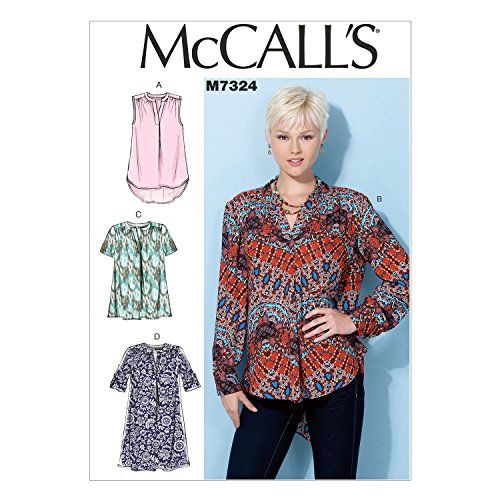 Mccall's Patterns 7324 - Misses Tops & Tunic - Sizes 14-22 - E5