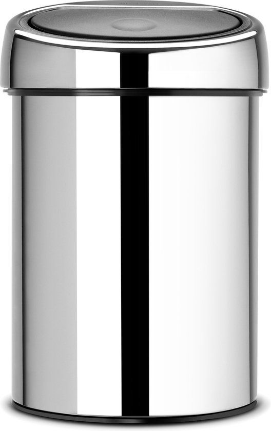 Brabantia Touch Bin - 3 Liter - Brilliant Steel - Wall Mounted