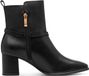 Tamaris Bottines Femme Noir Cuir Talon Bloc Fermeture Éclair Taille 40