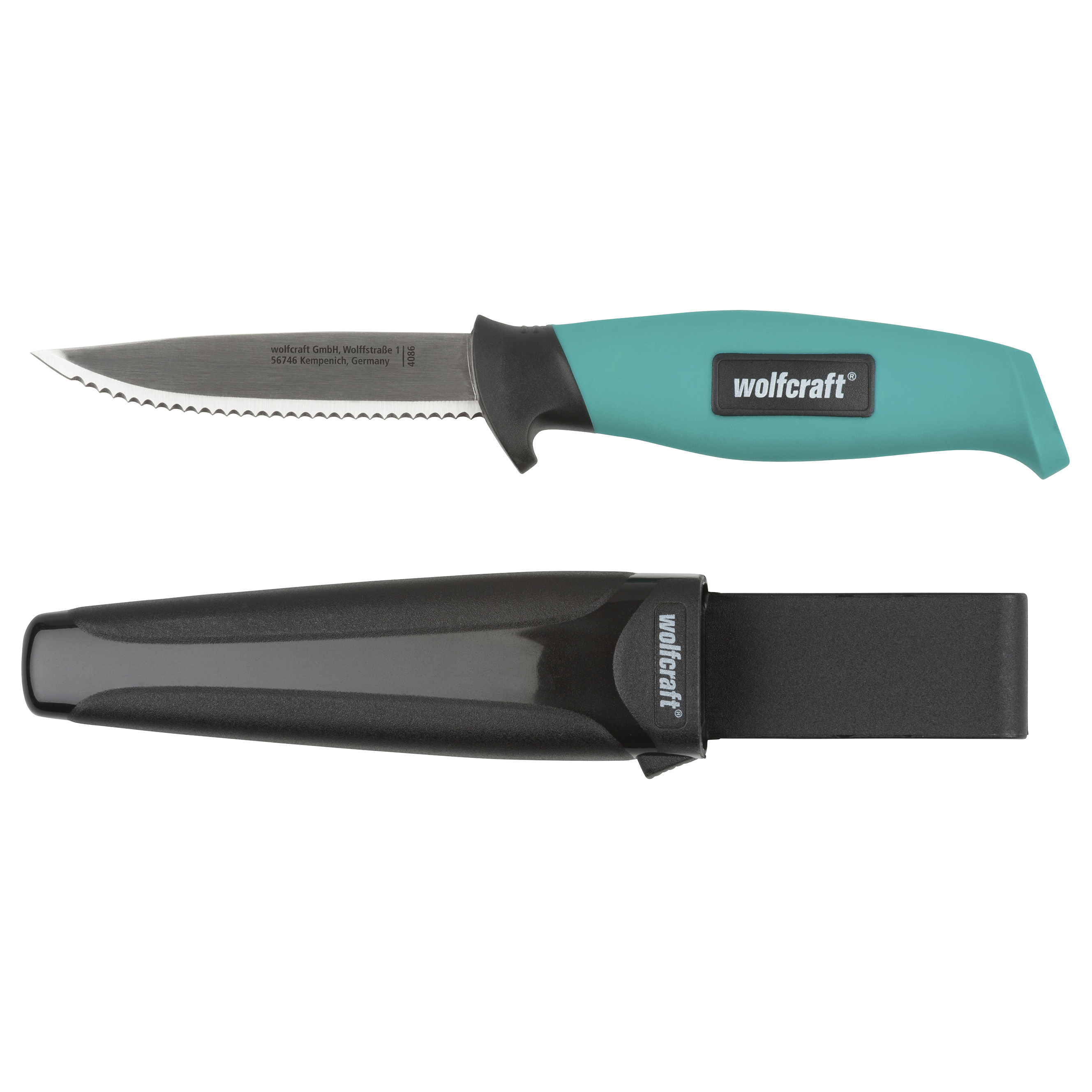 wolfcraft Outdoormes met foedraal I 4086000 I Mes voor hobby, handwerk en kamperen