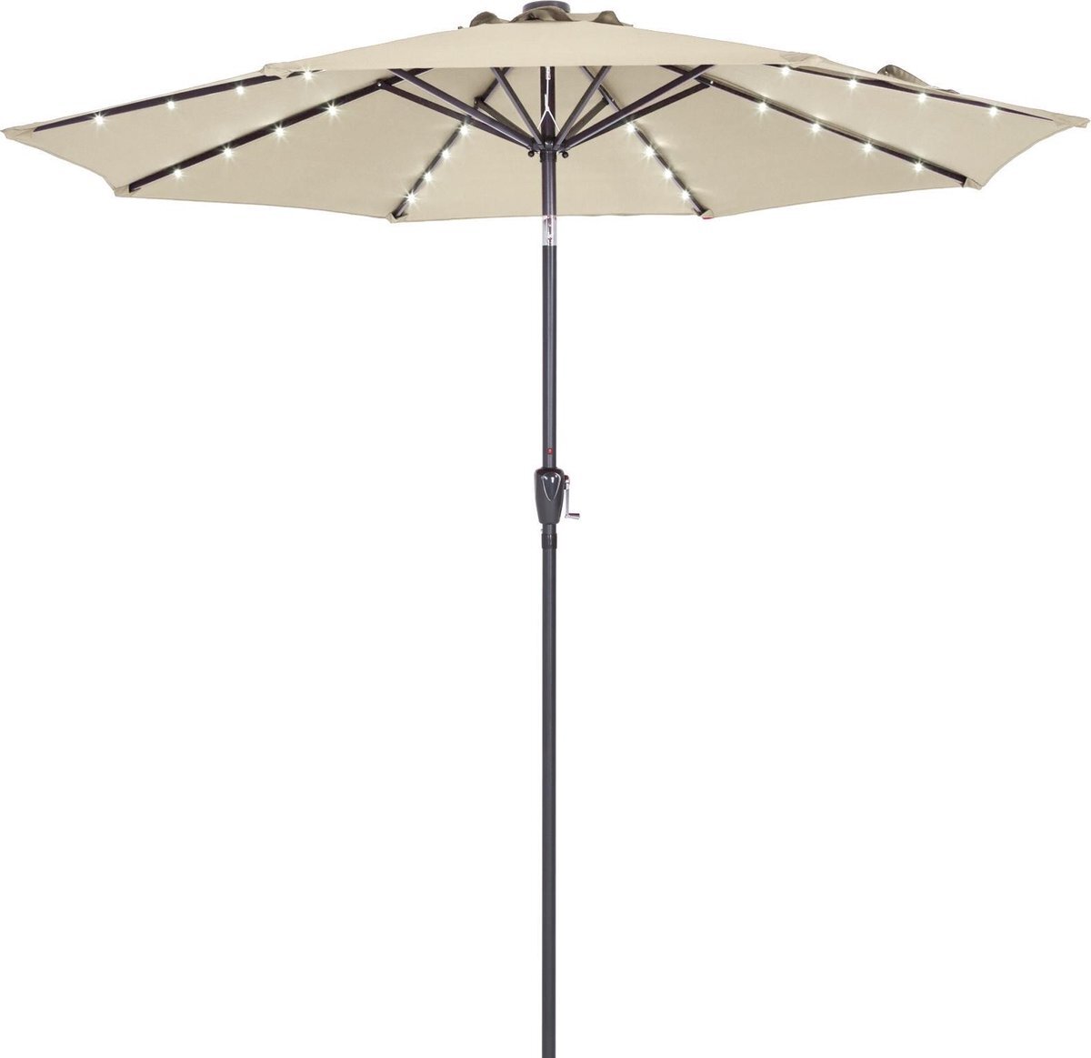 Kingsleeve Parasol Maïmi met LED verlichting kantelbaar crème- Ø 2.7m