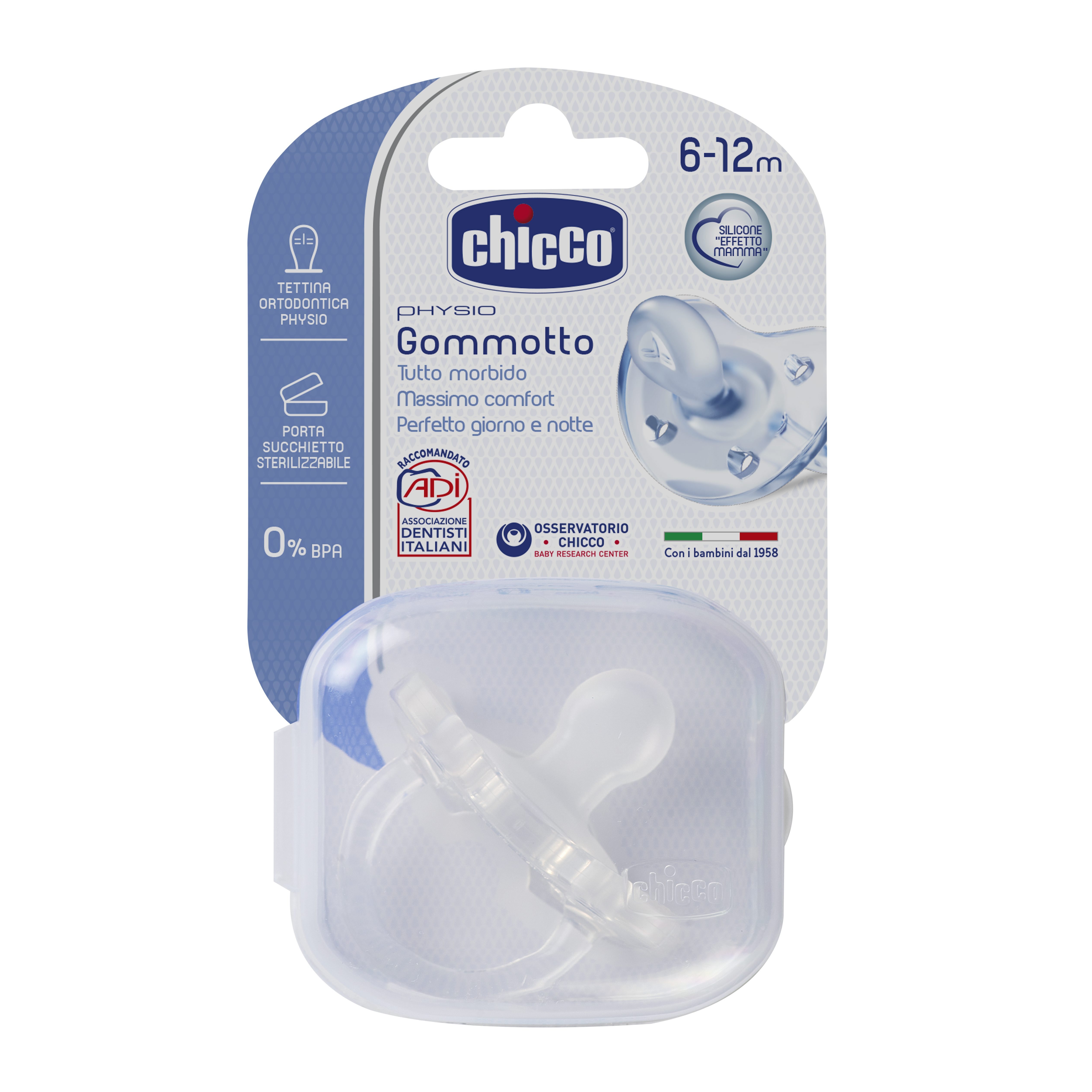 Chicco Fopspeen Soft Silicone 6m+ transparant