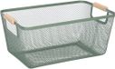Merkloos Relaxdays Draadmand - 37x16,5x22,5 cm - mint - metaal - met open structuur