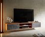 DELIFE TV-meubel Teele acacia natuur leisteen 200 cm 2 Deurs Lowboard zwevend