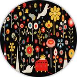 Merkloos / Sans marque Bloemen schilderij rond - Natuur schilderij - Wandcirkel Forex 60x60 cm