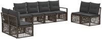 vidaXL Tuinbank Set 8 Zitplaatsen Grijs Polyrattan