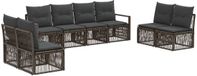 vidaXL Tuinbank Set 8 Zitplaatsen Grijs Polyrattan