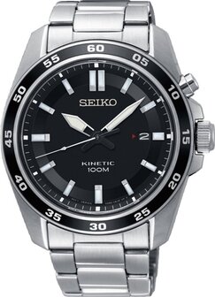 Seiko Kinetic SKA785P1 Herenhorloge - 42 mm - Zwart