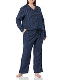 Amazon Essentials Dames Flanellen Pyjamaset met Lange Mouwen en Knopen aan de Voorkant