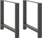 Pieds de table à manger 2 pcs 80x(72-73) cm acier anthracite