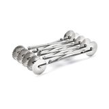 De Buyer 4781.01 Fiets rol – deegsnijder uittrekbaar dubbel – roestvrij staal – 5 dubbele bladen samengevoegd en geribbeld diameter 5,5 cm