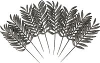 Othmar Decorations Décoration de Noël feuilles à insérer - 16 pièces - gris/argent - 16 cm - brindilles