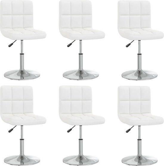 vidaXL Eetkamerstoelen 6 stuks kunstleer wit