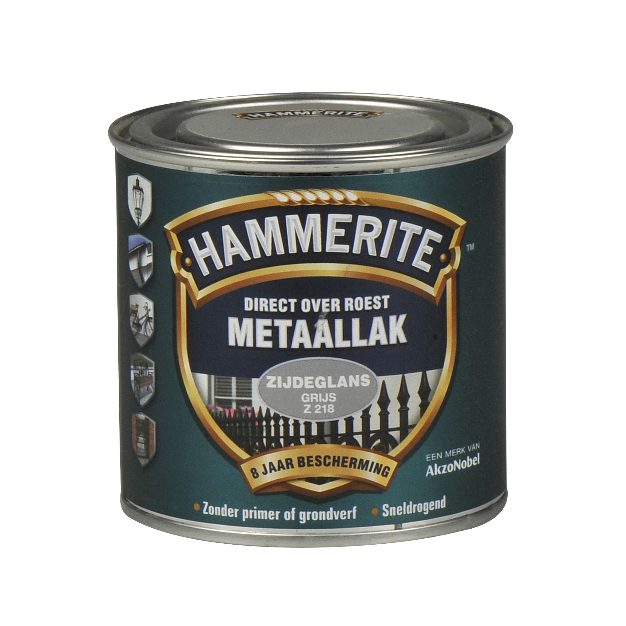 Hammerite direct over roest metaallak zijdeglans grijs - 250 ml