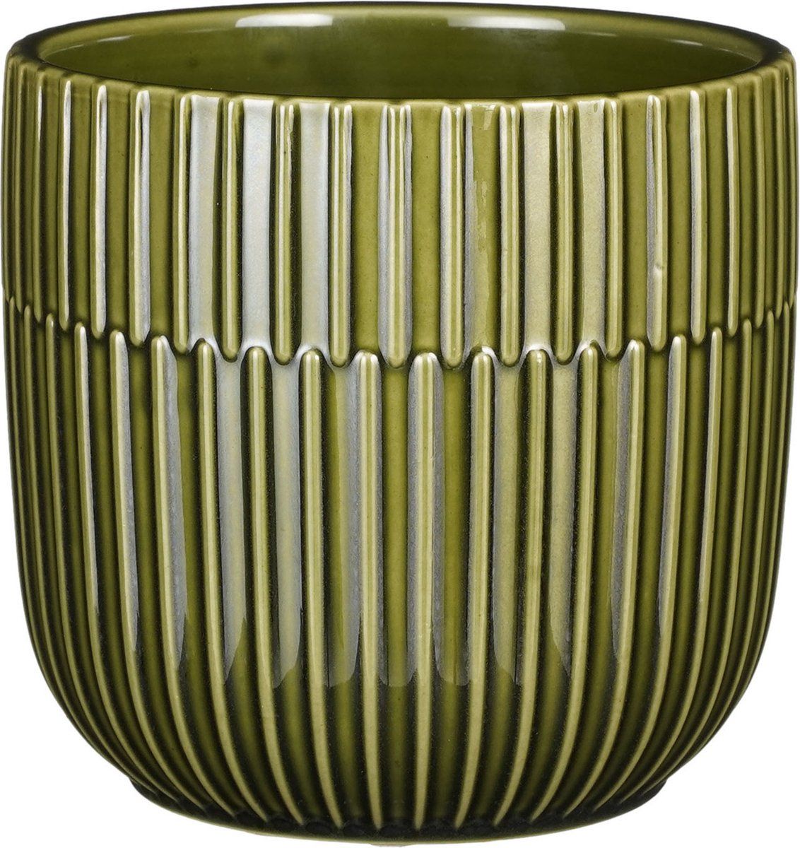 Mica Decorations - Plantenpot - keramiek - glans donkergroen - D14/H13 cm