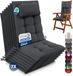 Beautissu Sun-HL - Set van 7 Premium Hoge Rugleuning Kussen met Hoofdkussen 120x50 cm UV-bestendig & 8cm Dik Kussen Tuinstoelkussen Antislip Bevestigingsbanden Stevige Stof Antraciet