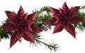 Cosy&Trendy Billiet - Vanlaere Kerstster Kerstboomversiering - 2 stuks - 15 cm - rood glitter - op clip